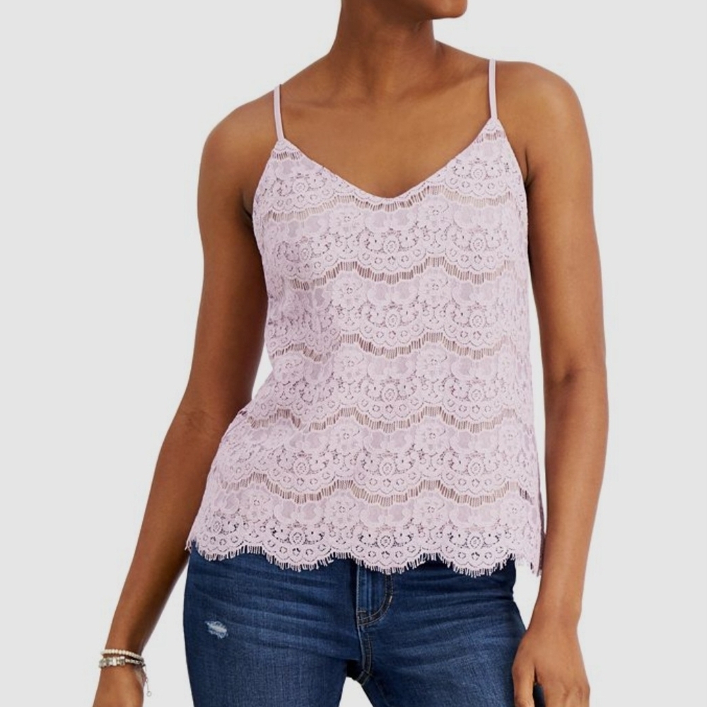 Love, Fire Mauve Lace Over Nude Lining Cottagecore Fairy Romantic Camisole NWT